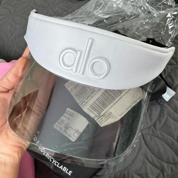 ALO Yoga White Visor with Clear Brim & Alo Tennis Hat new - Picture 1 of 3